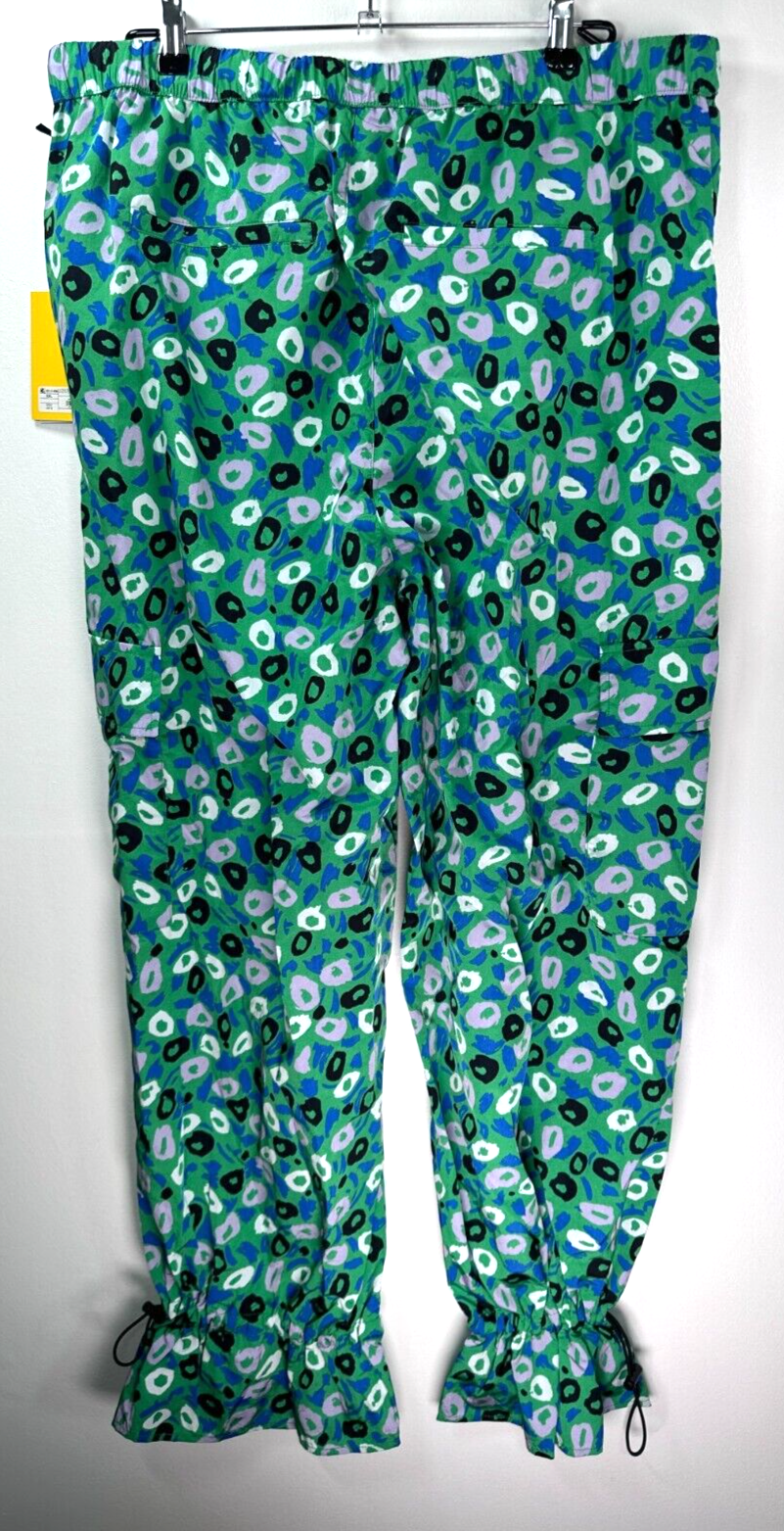 DVF Target Large Utility Jazz Dot Green Cargo Pants Diane Von Furstenberg NEW