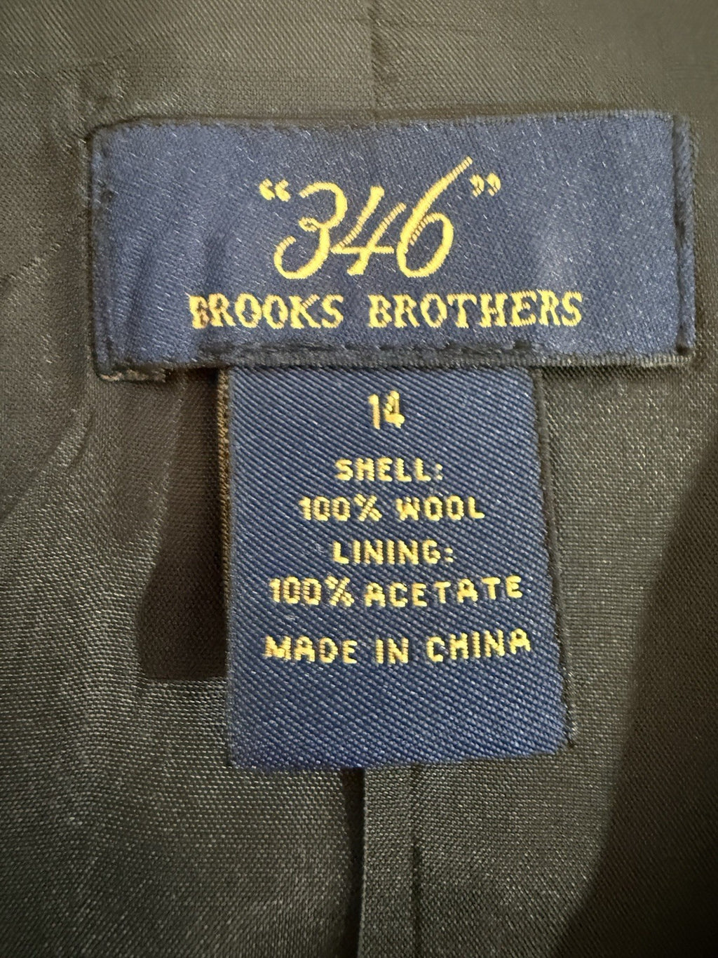 Brooks Brothers 346 Blazer 14 Womens Jacket Gray Pinstriped 100% Wool 2 Button