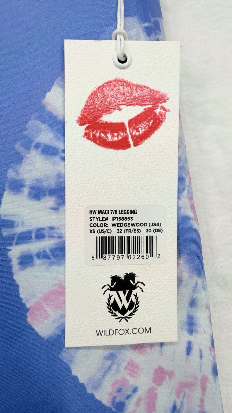 Wildfox Leggings XS Maci Blue Tie Dye 7/8 Wild Fox Womens New NWT