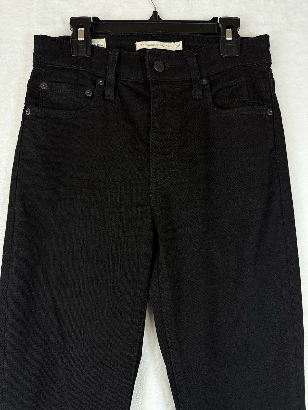 Levis 725 High Rise Bootcut 26 Jeans Womens Black 26x32 Levi’s Boot Cut