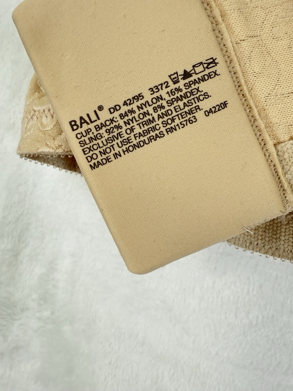 Bali Bra 42DD Double Support 3372 Beige Taupe Wireless Womens