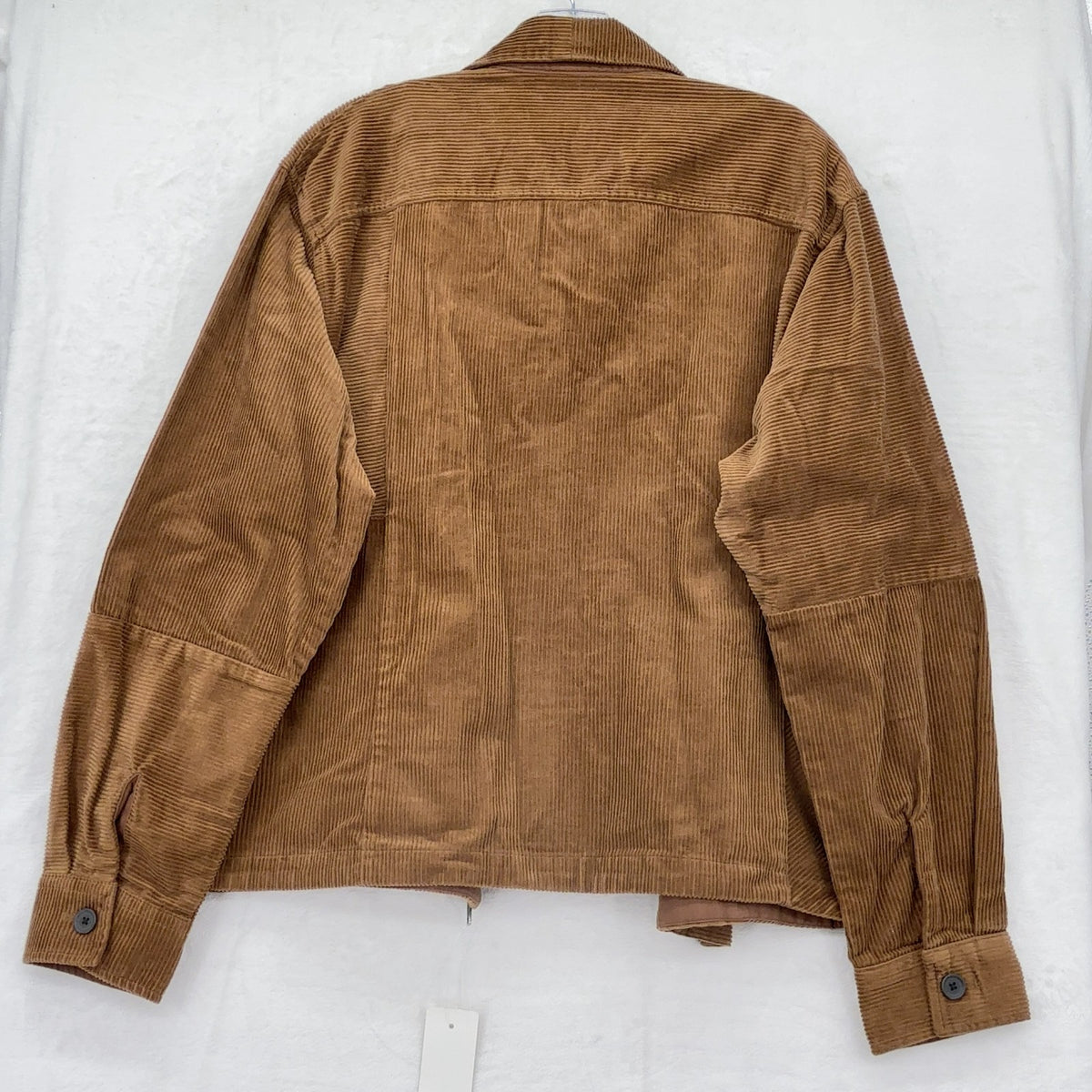 GU Corduroy Zip Up Shirt Jacket Small Mens Brown Uniqlo Utility Cotton New NWT