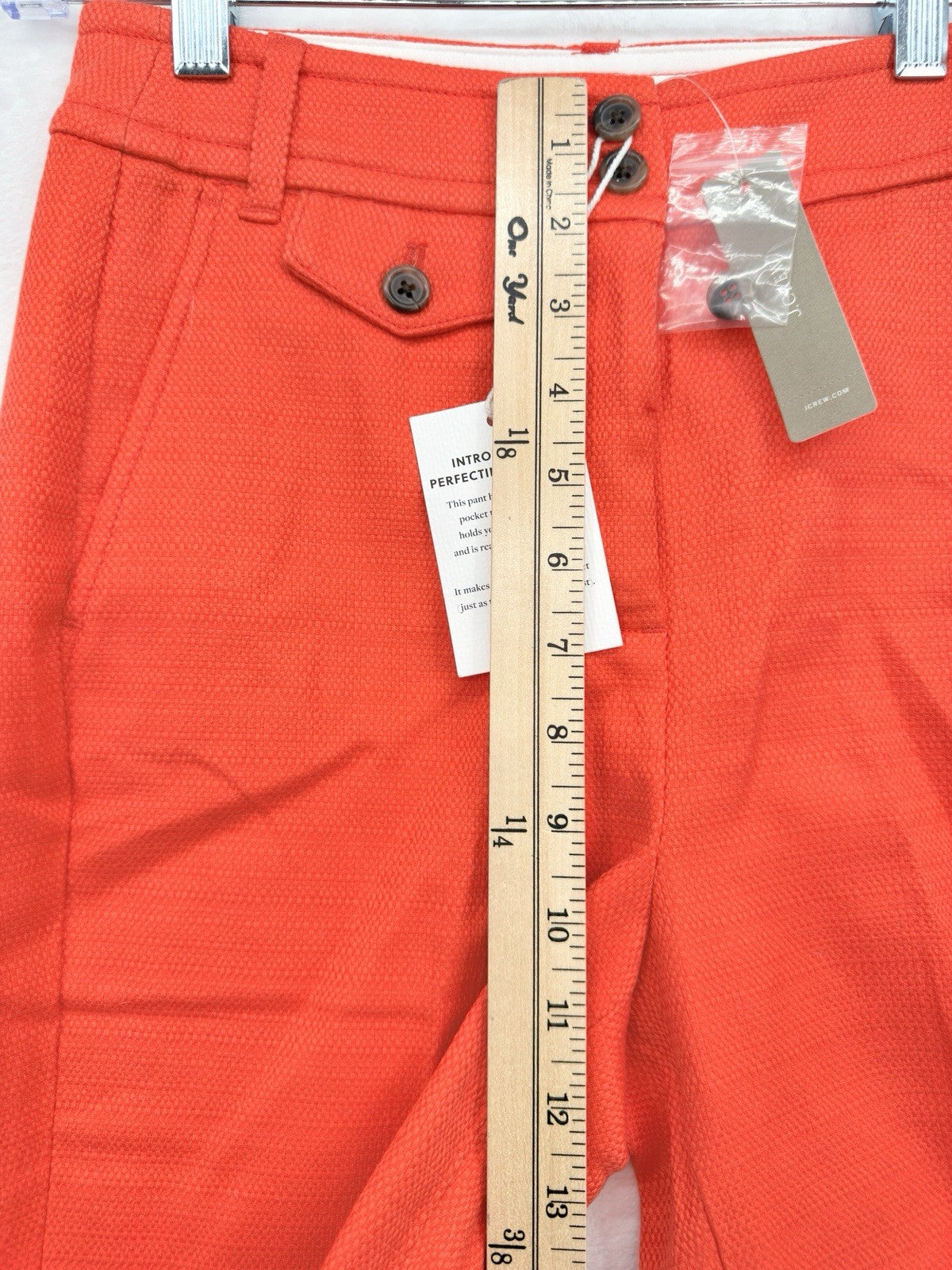 J Crew High Waisted Kickout Crop Pants Grasscloth Orange Red Womens New NWT