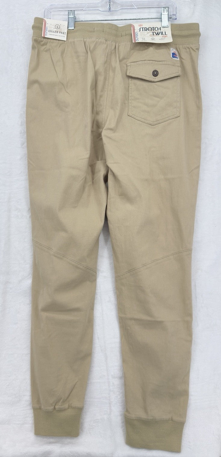 Laguna Joggers Pants Large Mens Tab Beige Pull On Stretch Twill New NWT