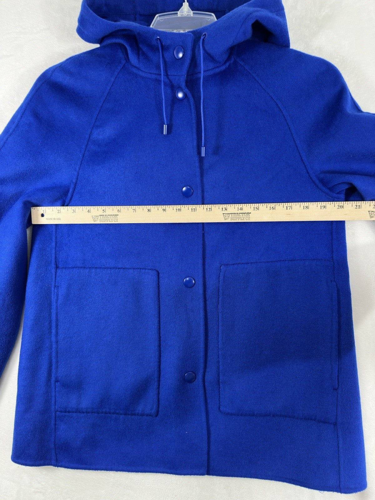 Banana Republic Double Faced Wool Blend Hooded Jacket Small Womens Blue Pockets