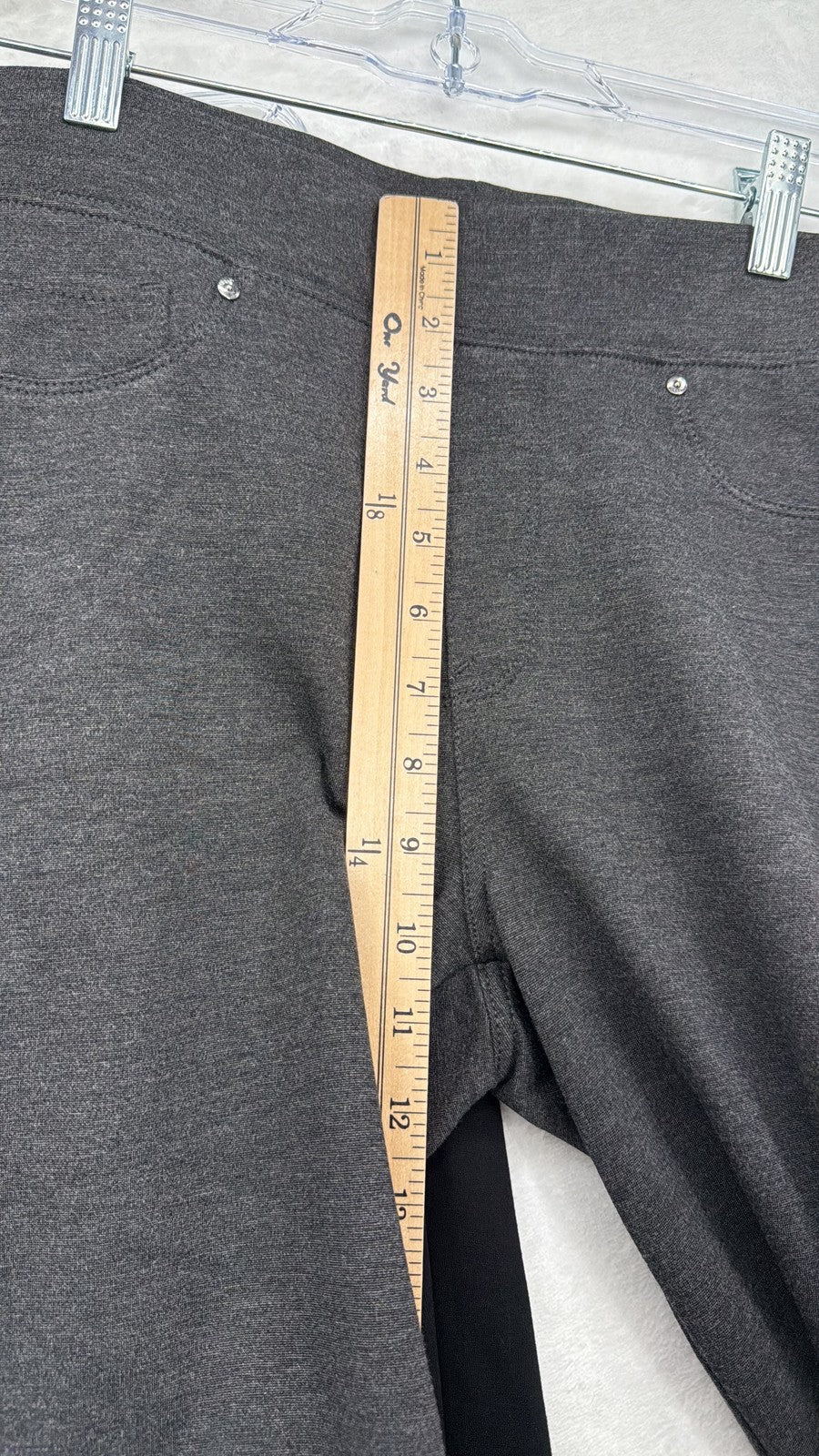 Seven 7 Pull On Leggings Medium Womens Gray Black Lot 5 Pocket Stretch Knit