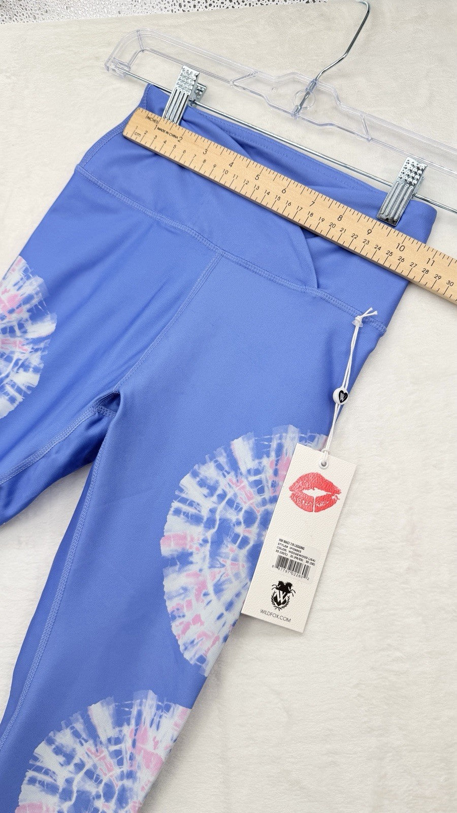 Wildfox Leggings XS Maci Blue Tie Dye 7/8 Wild Fox Womens New NWT