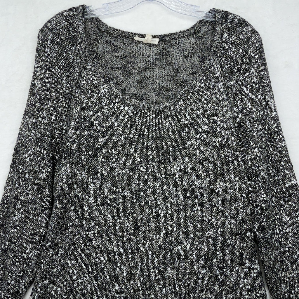 Eileen Fisher Linen Blend Sweater XL Womens Gray Shimmer Karma Stitch Open Knit