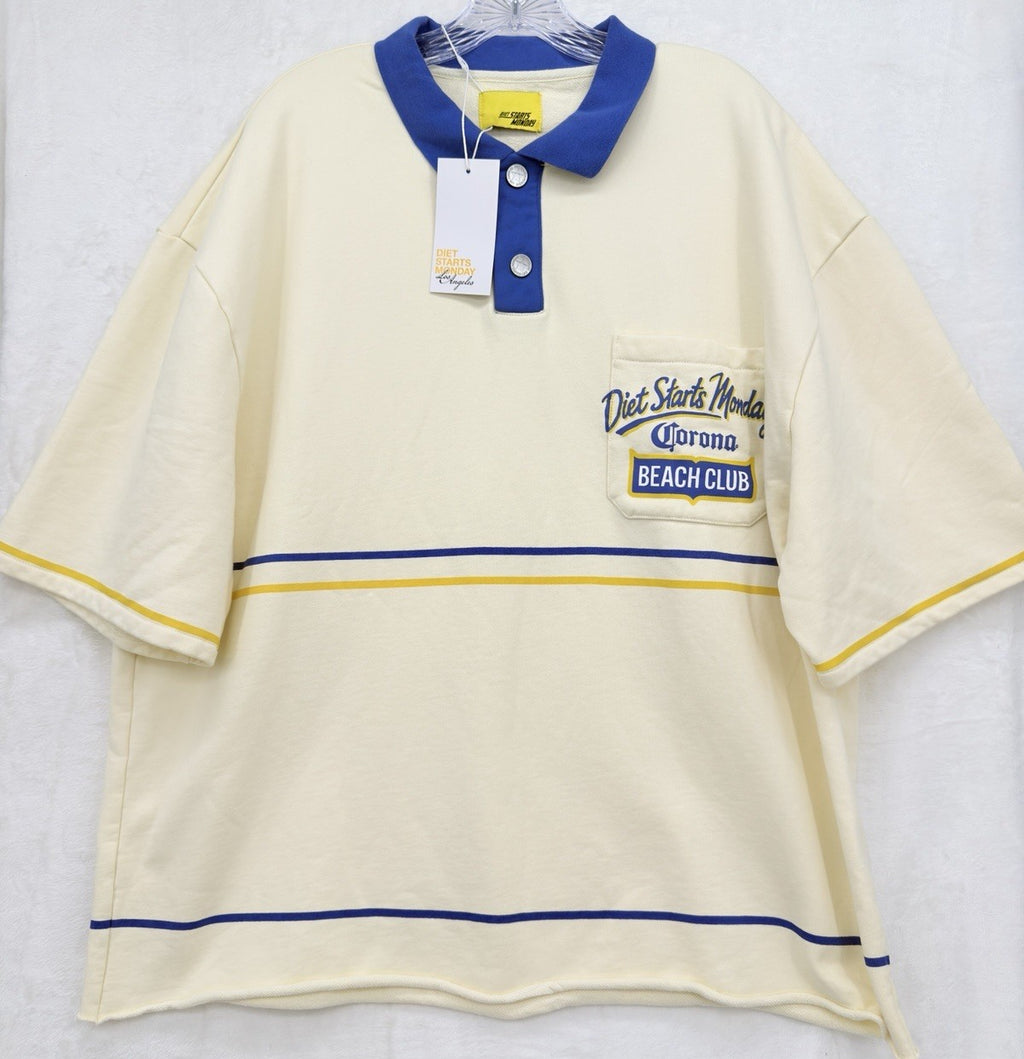 Diet Starts Monday x Corona Beach Club Polo Shirt XL Mens Short Sleeve New NWT
