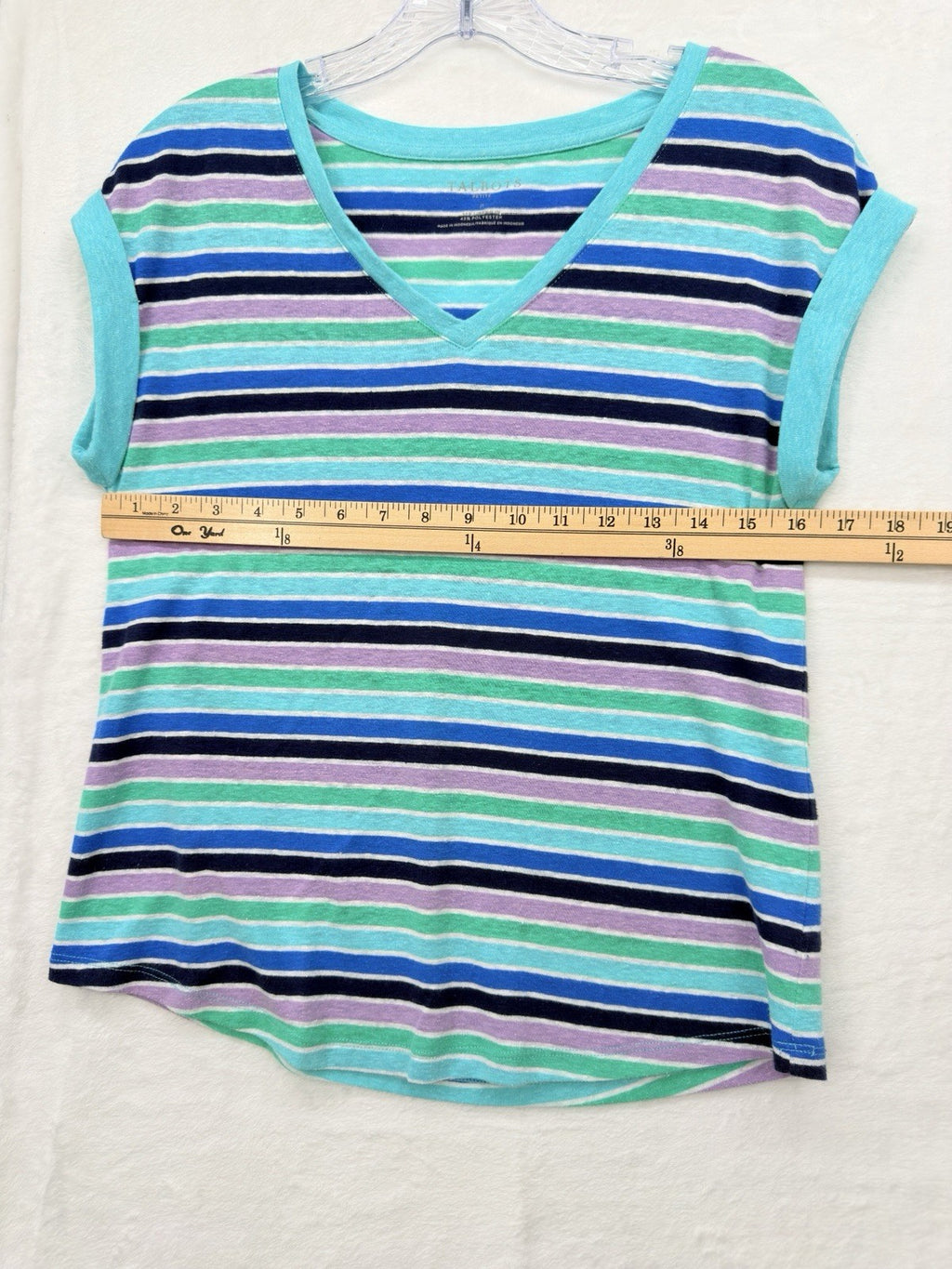 Talbots Tops XS Petite P Linen Tee Sleeveless Polo Blue Striped Lot Womens