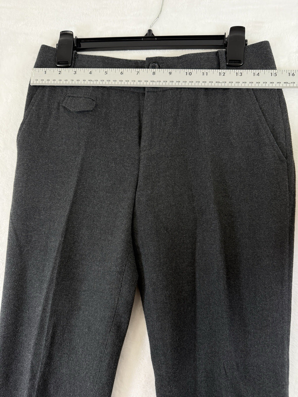 Banana Republic Pants 2 Womens Gray 100% Cotton Flannel Zip Hem