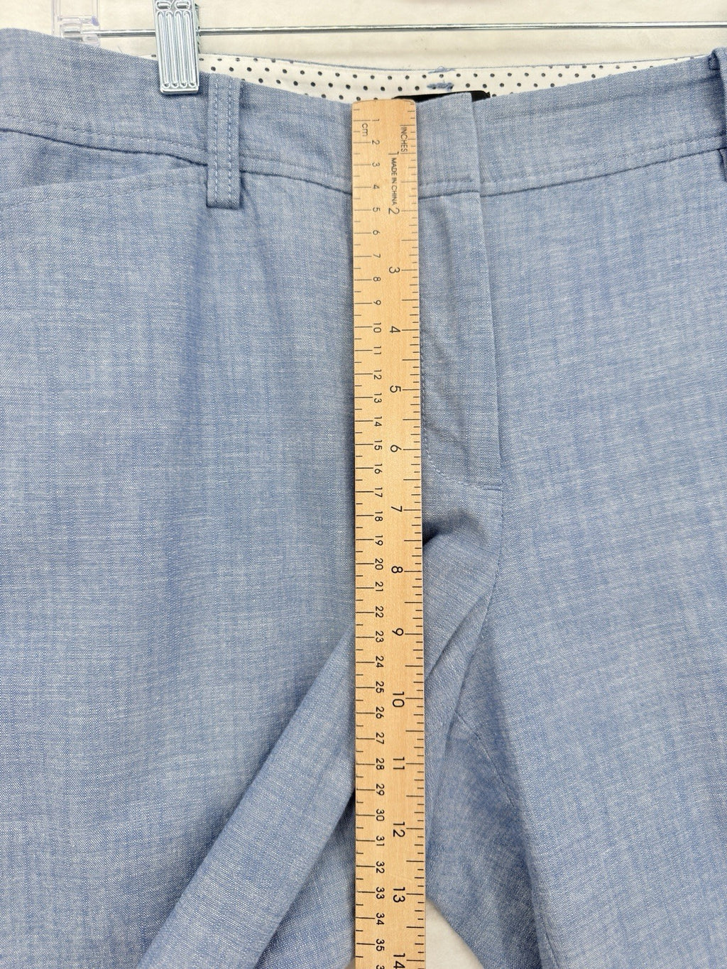 Talbots Perfect Crop Pants 8 Petite 8P Blue Chambray Cropped 100% Cotton Womens