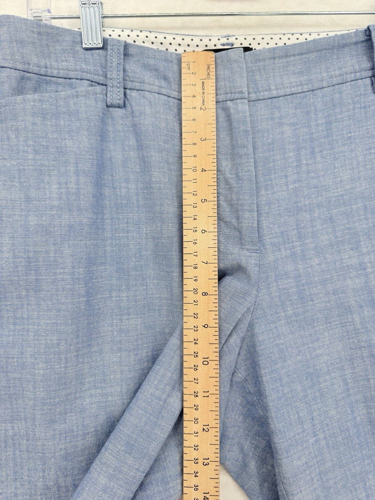 Talbots Perfect Crop Pants 8 Petite 8P Blue Chambray Cropped 100% Cotton Womens