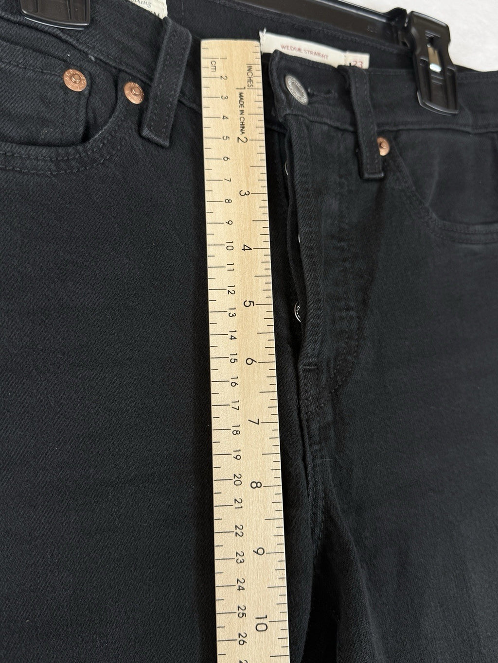 Levis Wedgie Straight 23 Jeans Womens Black 23x28 Button Fly Levi’s