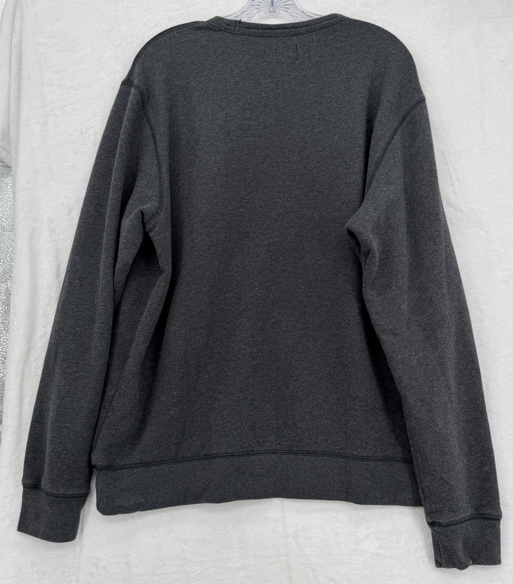 Lands End Serious Sweats Sweatshirt Mens Large Gray Crew Neck Pullover