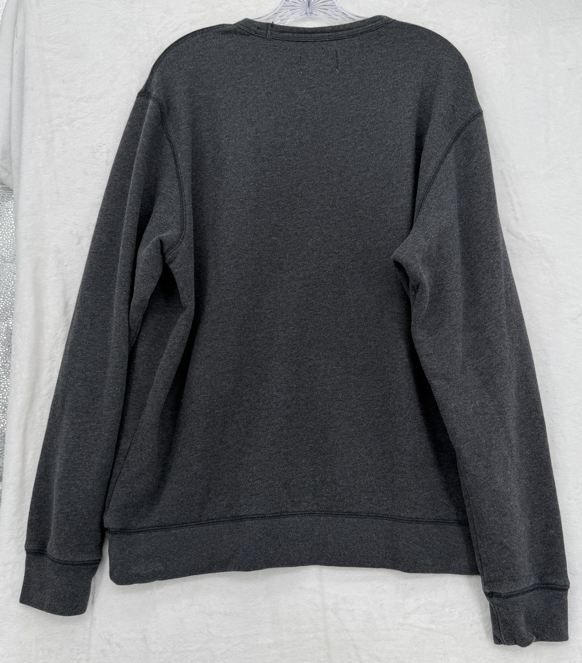 Lands End Serious Sweats Sweatshirt Mens Large Gray Crew Neck Pullover
