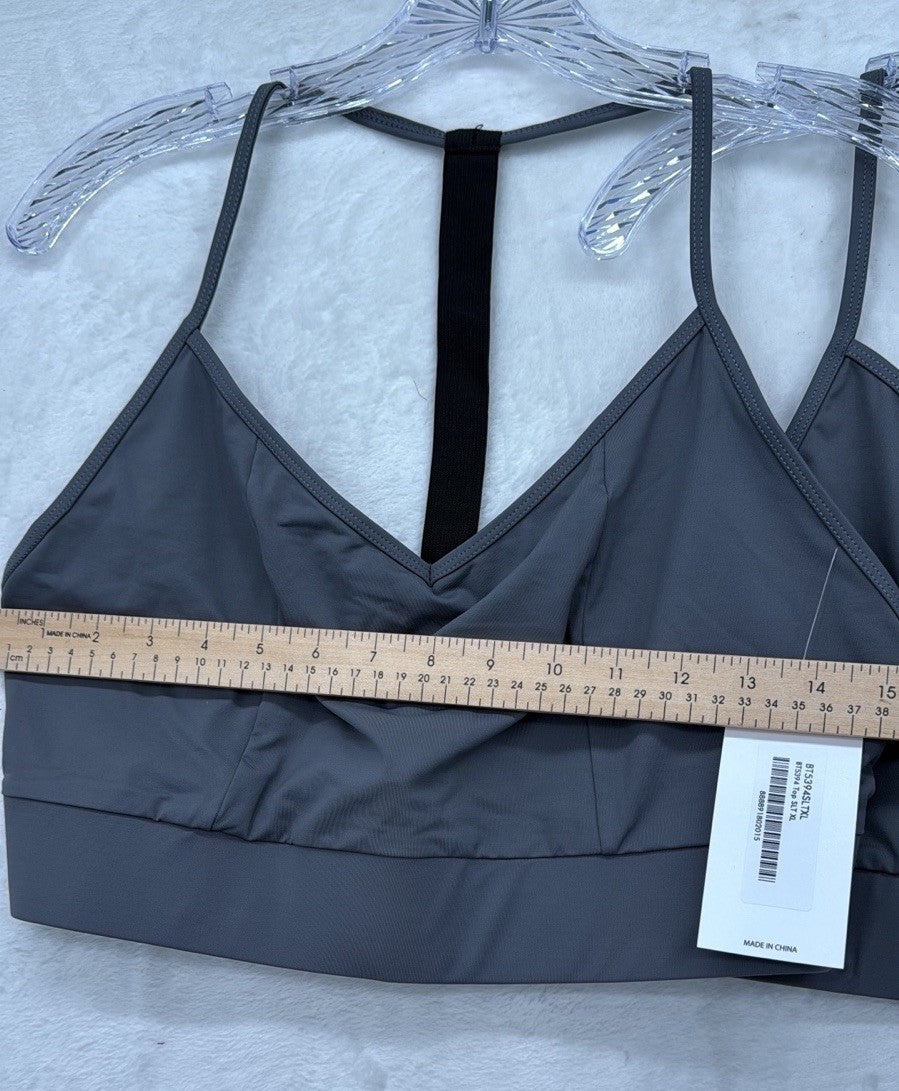 BalTogs Bra Top XL Womens Dance Dancewear Gray Bal Togs Sports Lot 2 New NWT