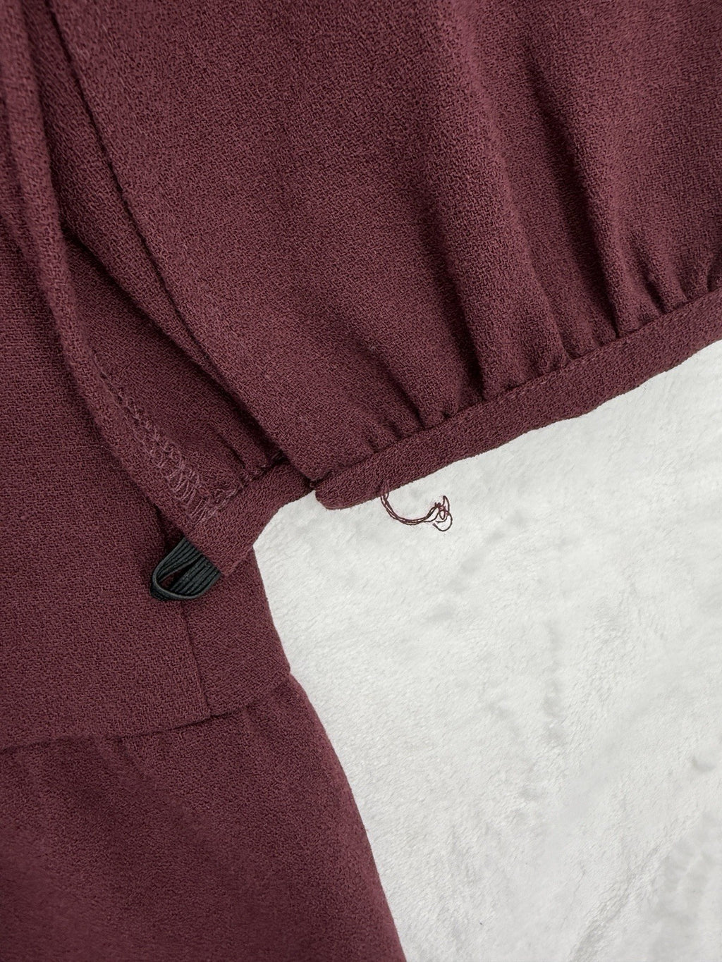 ASOS Mini Dress 4 Burgundy Long Sleeve Shift Drop Waist Womens