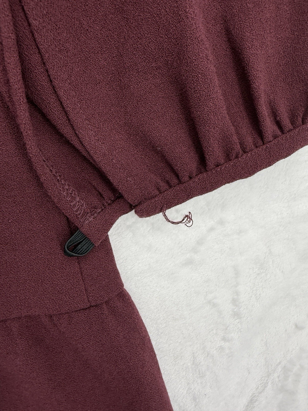 ASOS Mini Dress 4 Burgundy Long Sleeve Shift Drop Waist Womens