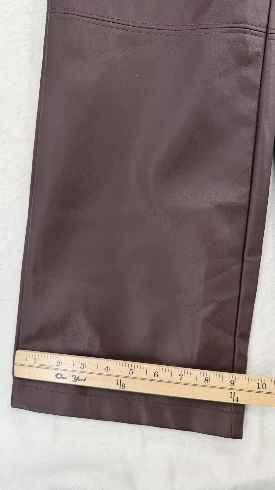 We’re All Pretty Girls Faux Leather Pants XS Burgundy Pull On Straight Leg New