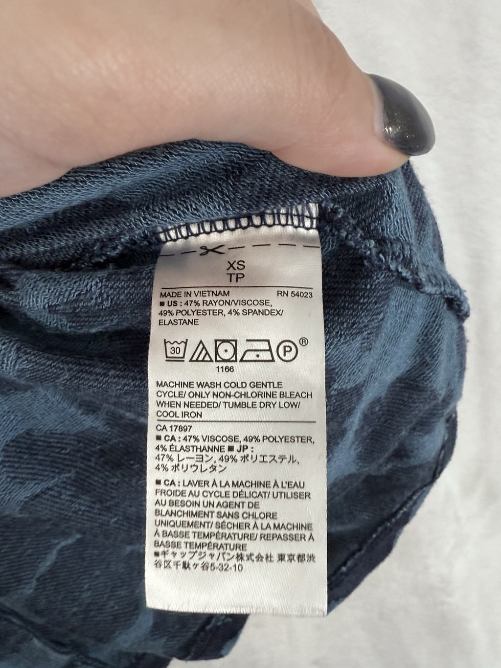 Banana Republic Top XS Blue Floral Print Sleeveless Knit High Neck Womens