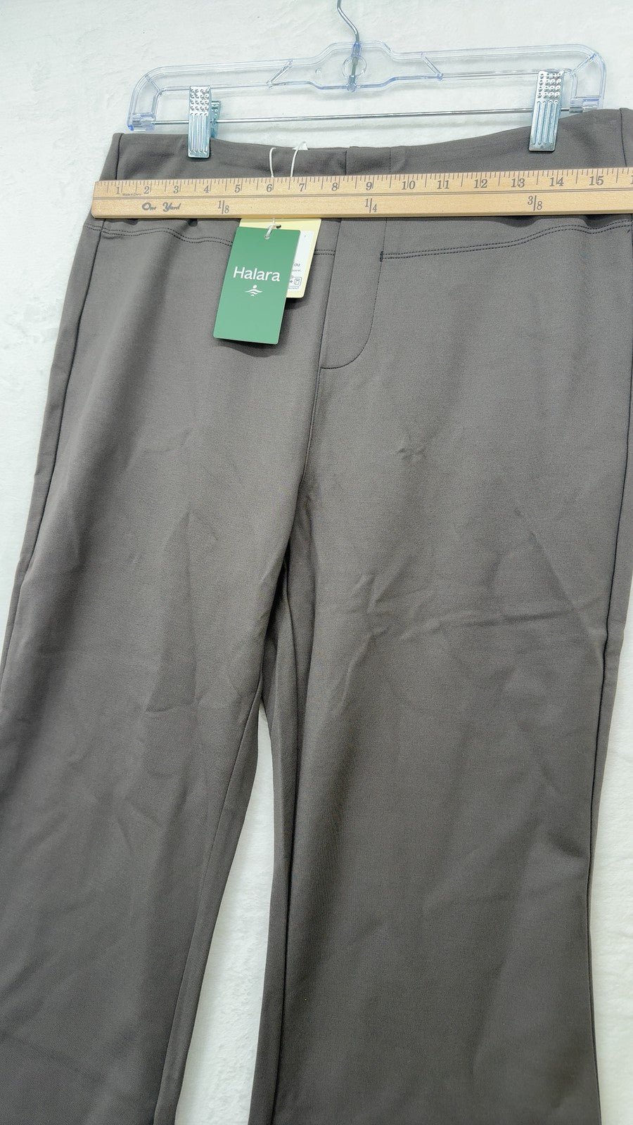 Halara Pants Large Flex High Waisted Pull On Slight Flare Gray Womens New NWT