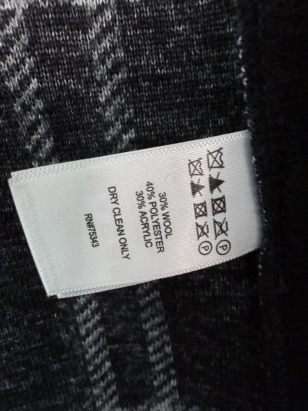 New Rachel Zoe Large Vest Boack Plaid Sleeveless Wool Blend Jacket Womens