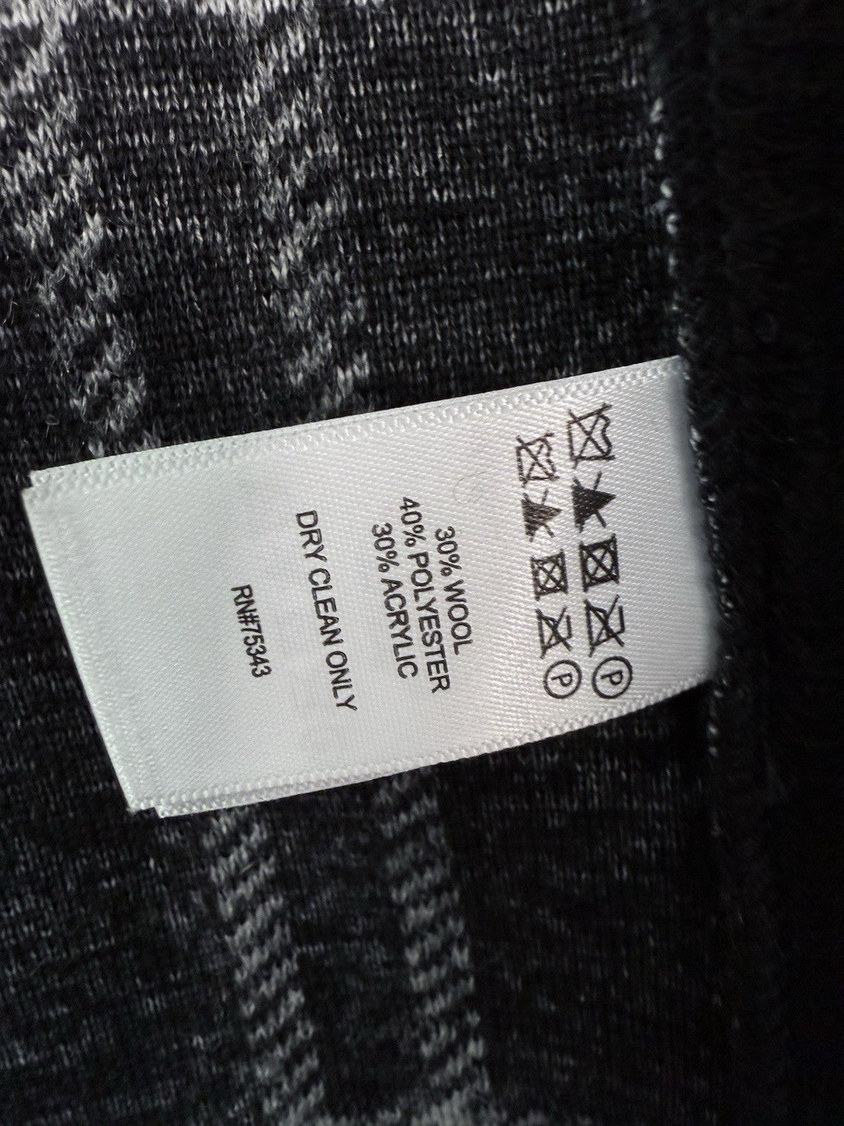 New Rachel Zoe Large Vest Boack Plaid Sleeveless Wool Blend Jacket Womens