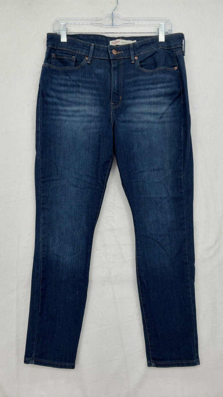Levi Strauss Signature Mid Rise Skinny Jeans 10 Short 10S Womens Blue 30x28 Blue