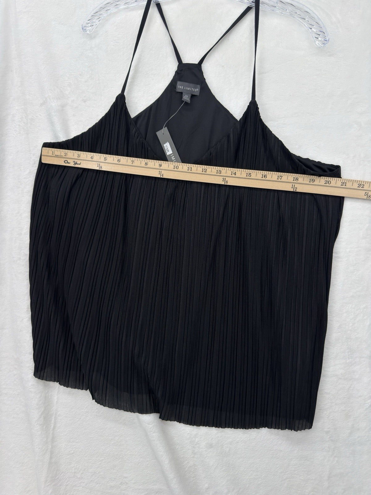 The Limited Top 2X Womens Black Cami Pleated Camisole New NWT
