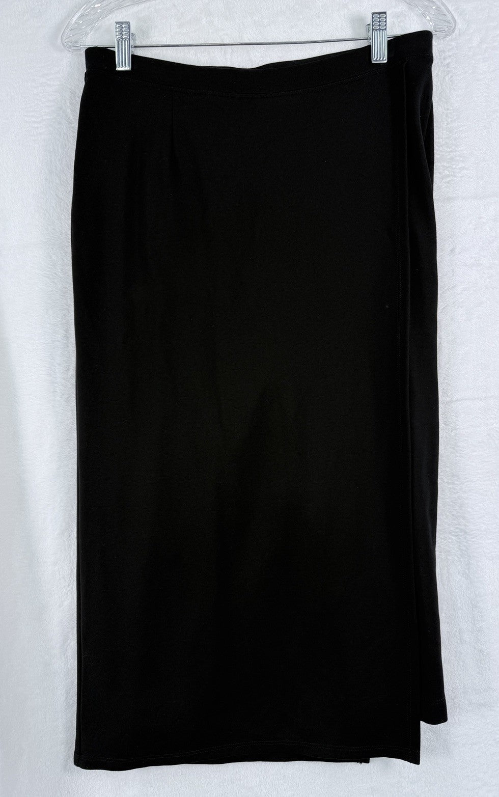 Betabrand Sassiest Wrap Skirt Medium Petite Black Knit Pull On Skort Women