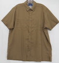 X Caster Shirt Small Brown Short Sleeve Button Up Mens XCaster Fishing UPF