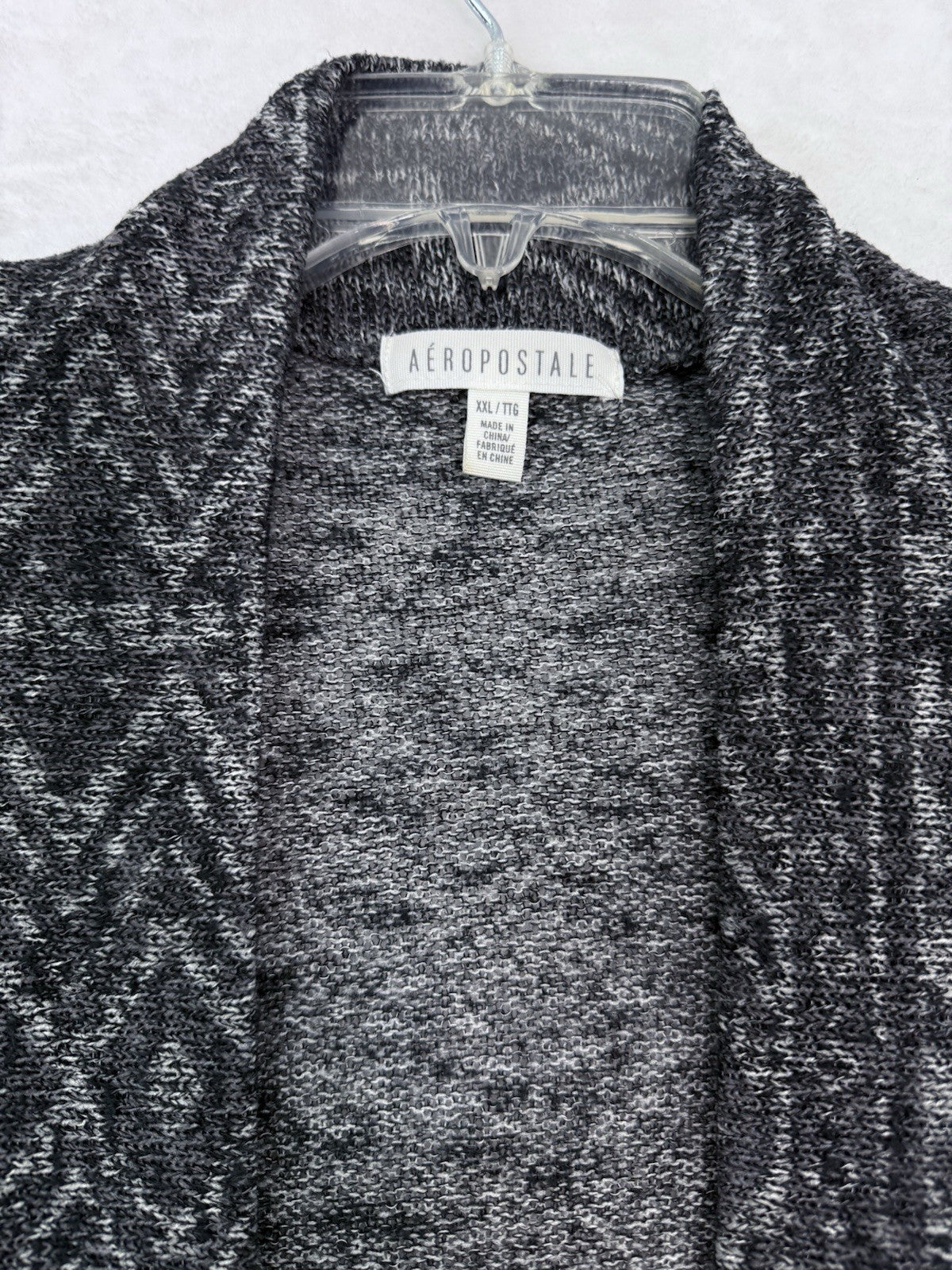 Aeropostale Cardigan Sweater XXL Black Gray Aztec Tribal Print Boho Womens