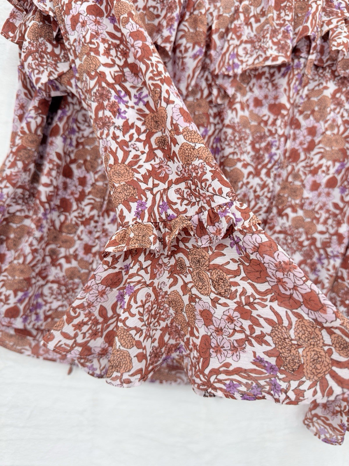J Crew Womens Top Small Pink Floral Long Sleeve Blouse Boho Cottagecore New NWT