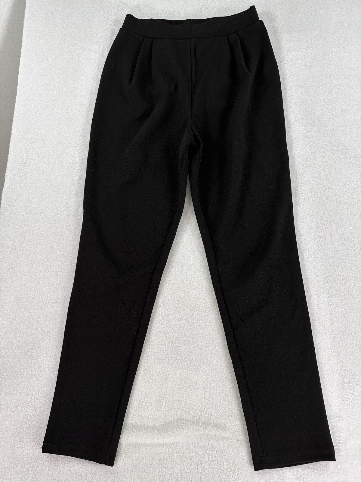 ASOS High Waisted Pleated Pull On Pants Black Size 4 Petite Womens