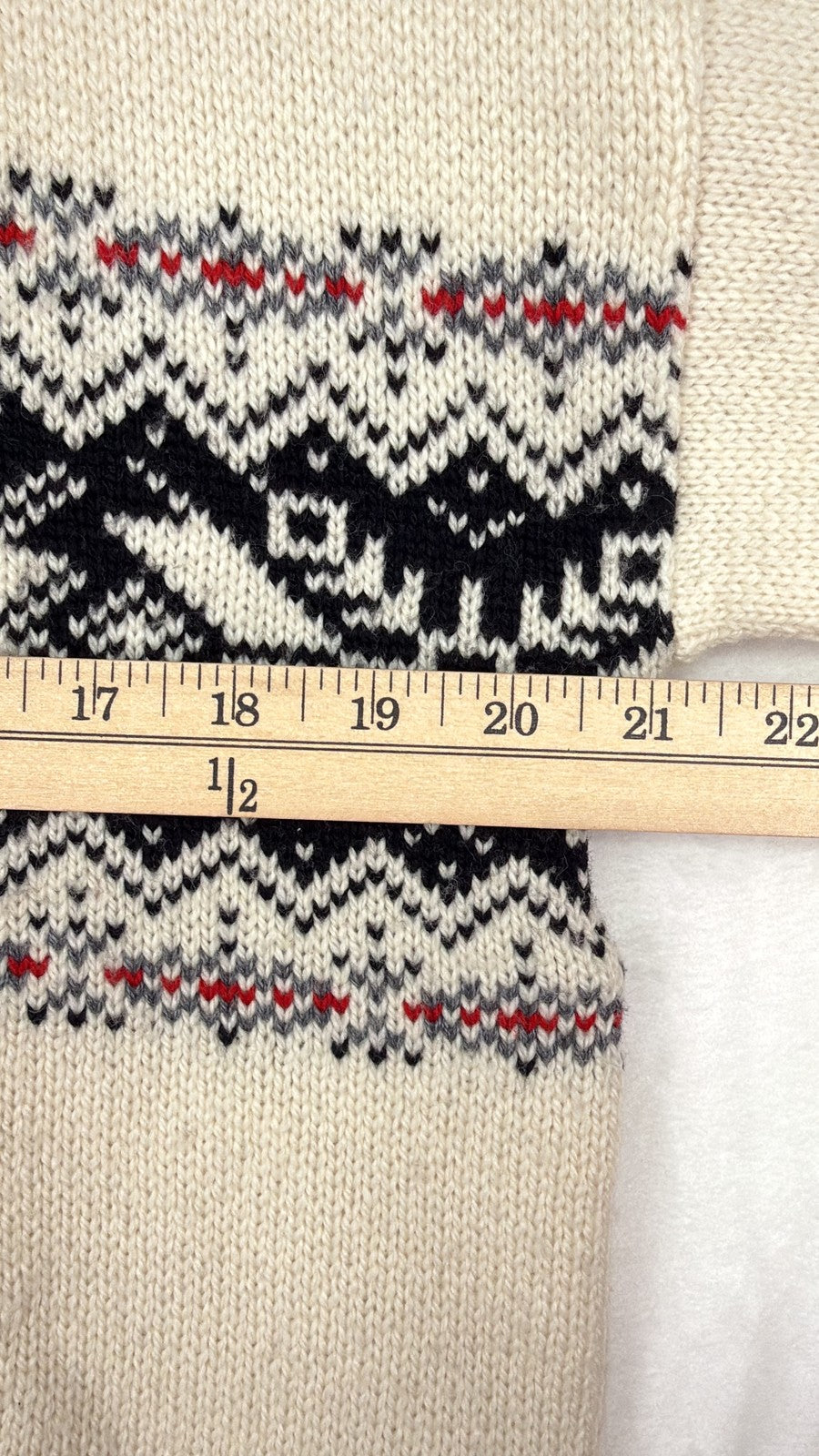 Northway Nordic Sweater Wool Medium Mens Cream Fair Isle Pullover Norway