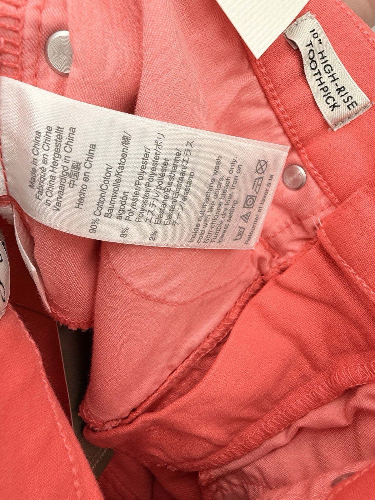 J Crew High Rise Toothpick Jeans 25 Coral Pink 10” Womens Denim New NWT