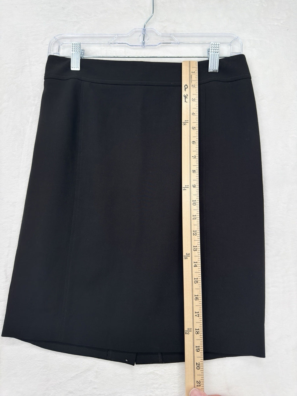 Ann Taylor Loft Ponte Skirt 4 Petite Black Knit Pencil Knee Length Womens 4P