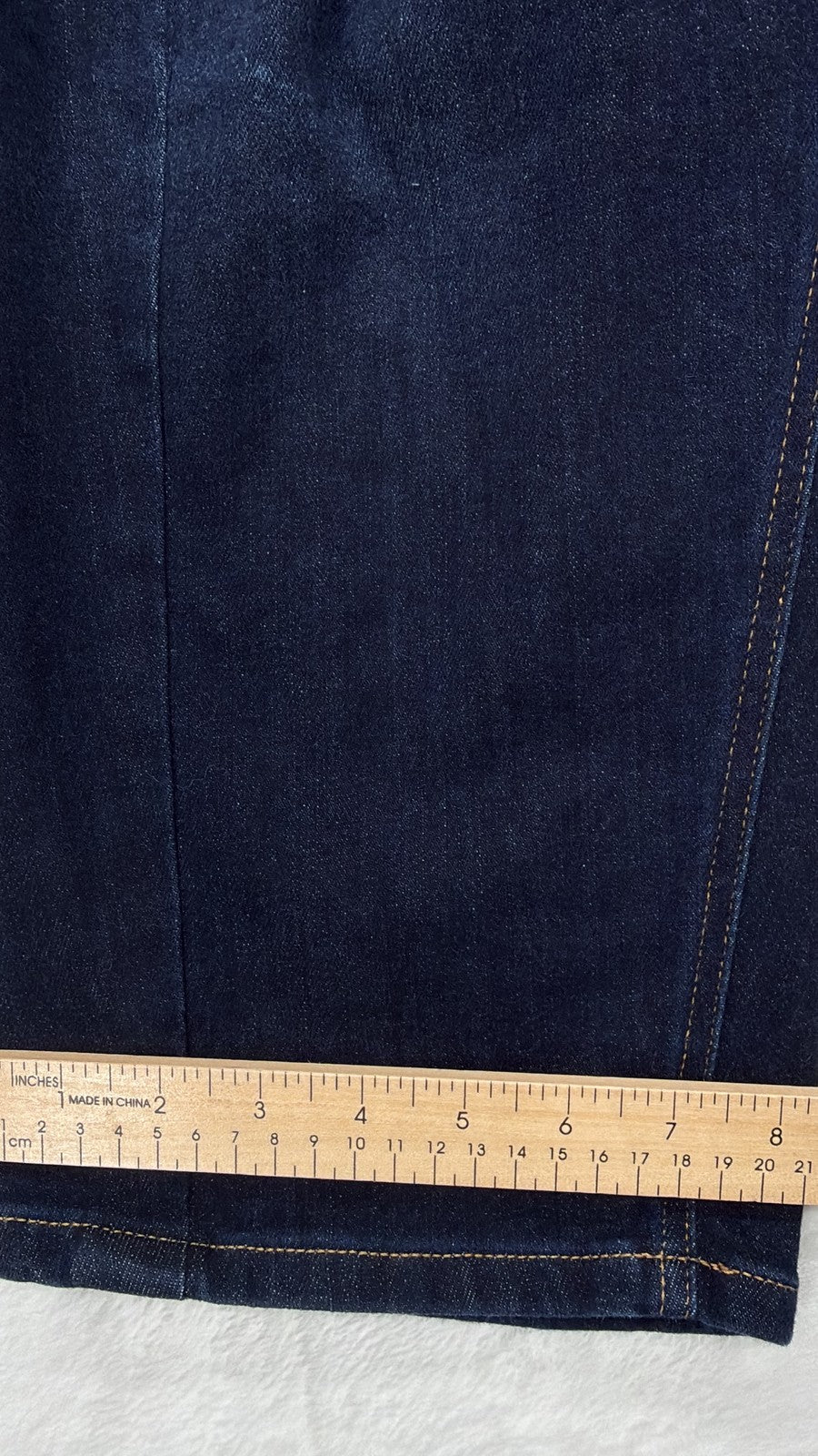 Carla Rockmore Collection Barrel Leg Jeans 4 Petite 4P Dark Blue Denim