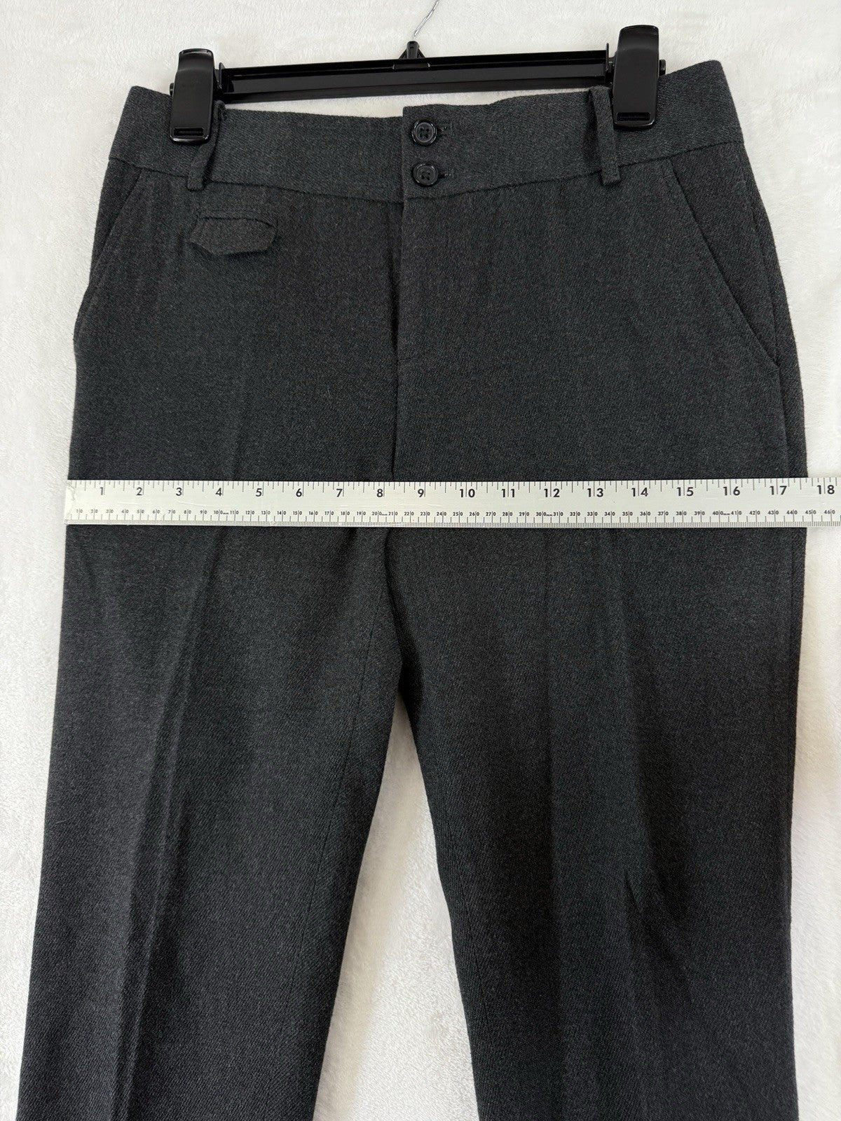 Banana Republic Pants 2 Womens Gray 100% Cotton Flannel Zip Hem