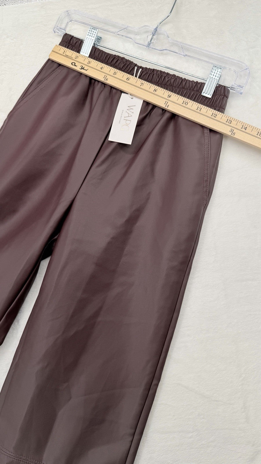 We’re All Pretty Girls Faux Leather Pants XS Burgundy Pull On Straight Leg New