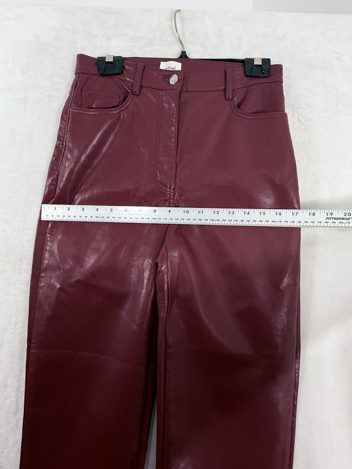 Aritzia Wilfred Faux Leather Pants 6 Lucy Burgundy Red