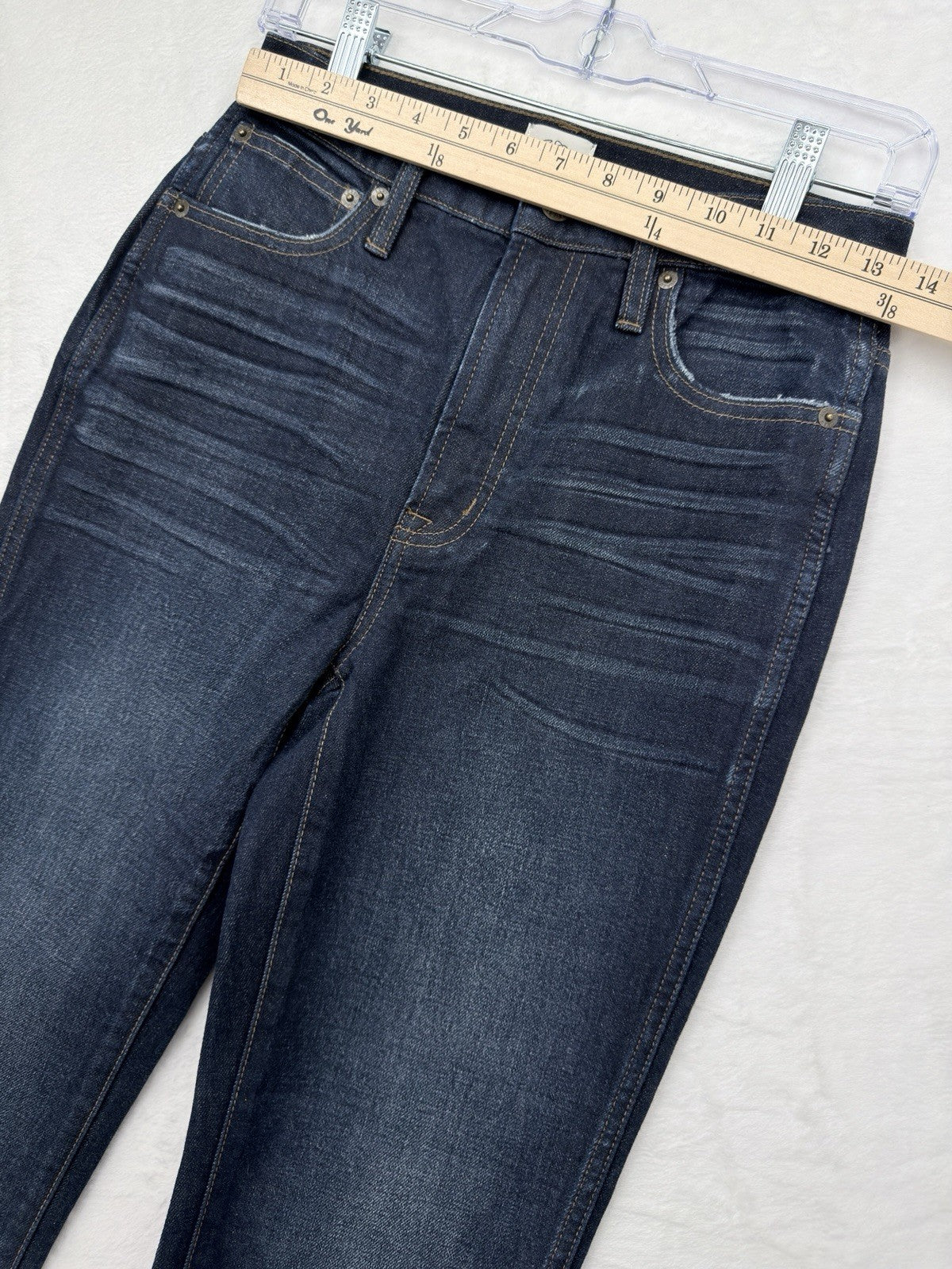 J Crew 10” Vintage Straight Jeans 25 Womens Denim Dark Blue High Rise