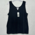 Chicos Travelers Size 3 Tank Top XL Black Sleeveless Womens New NWT