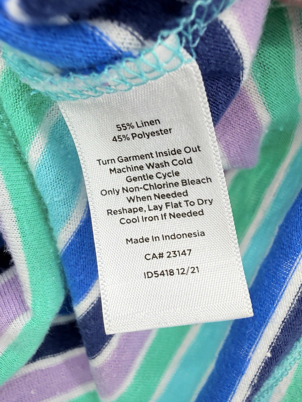 Talbots Tops XS Petite P Linen Tee Sleeveless Polo Blue Striped Lot Womens