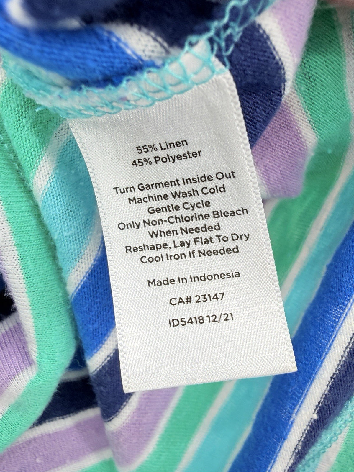 Talbots Tops XS Petite P Linen Tee Sleeveless Polo Blue Striped Lot Womens