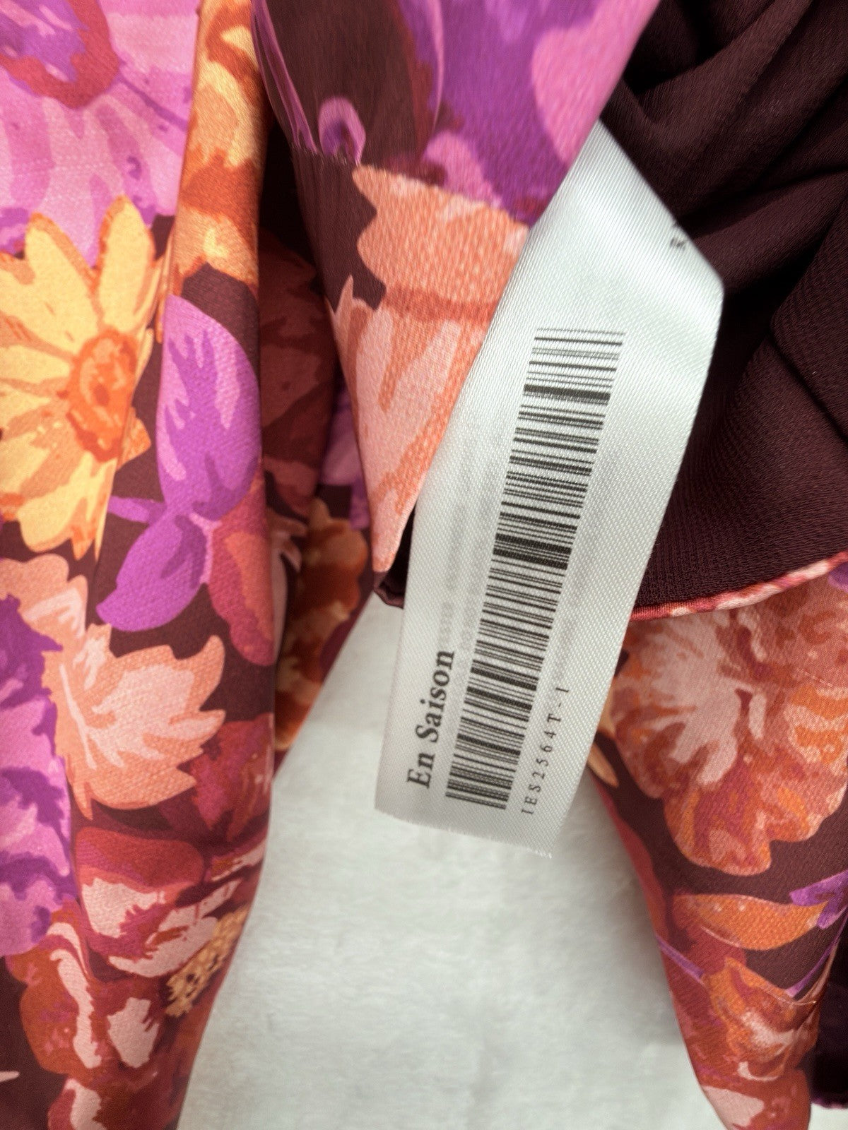 En Saison Crop Top Large Puff Long Sleeve Square Neck Floral New