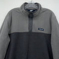Lands End Fleece Snap Pullover Large Mens Gray