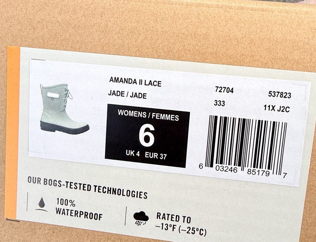Boggs Womens Boots Size 6 New Green Amanda Lace II Rain Boots Waterproof NIB