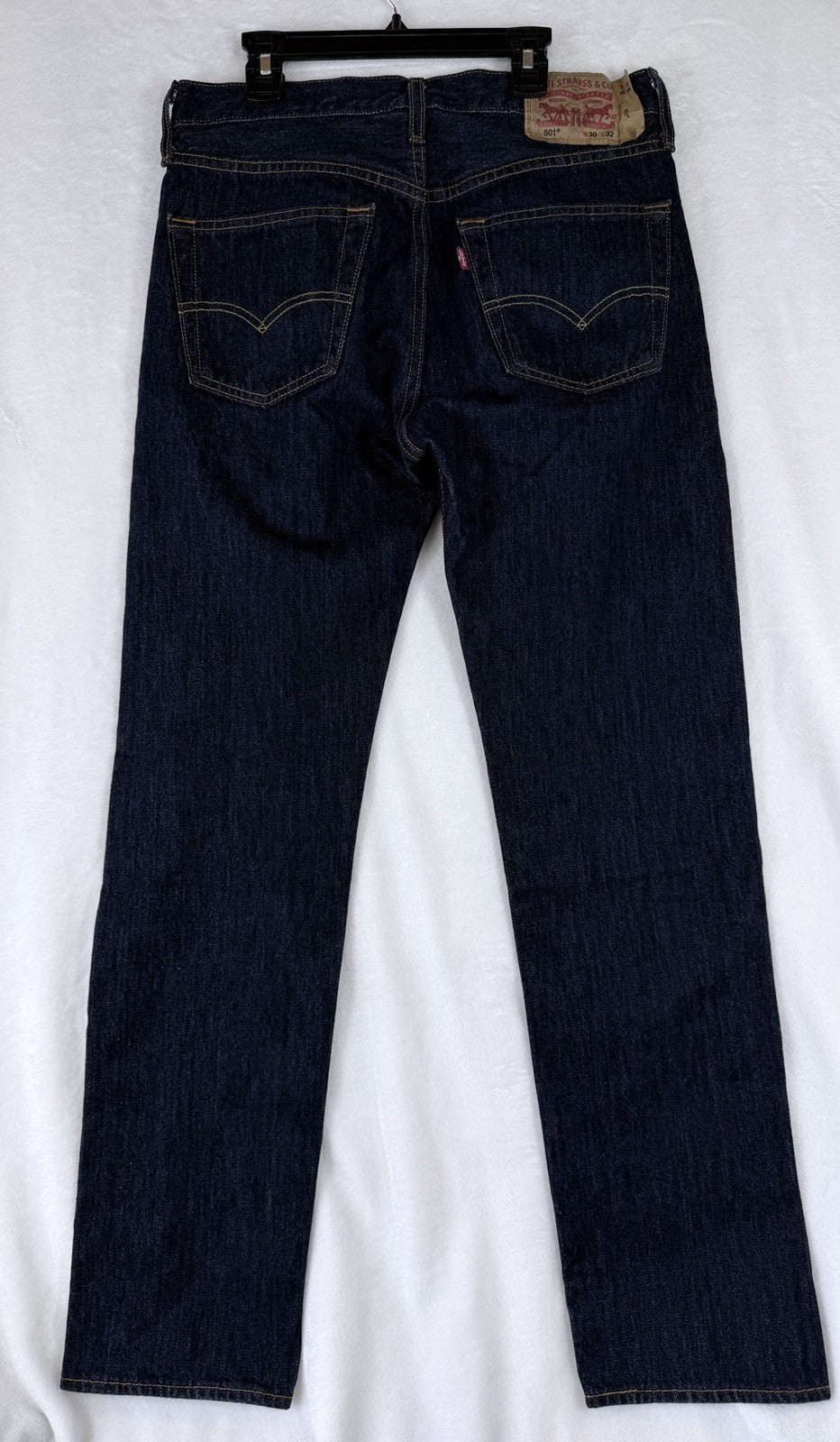Levis 501 Jeans Mens Button Fly 30x32  Dark Blue Straight Leg
